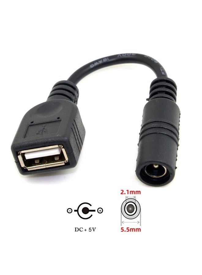 Cablecc 5V USB Female to DC Power Jack 5.5 2.1mm Charge Adpter Cable for Cell Phone & Tablet… - Image 2